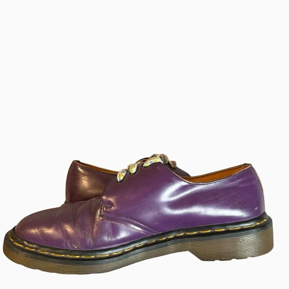 Vintage Dr Martens 1461/59 Purple 3 Eye Shoes Men's Size 7 Wmns 8 England Made